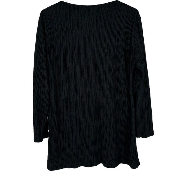 Vintage Ruth Norman New York Black Blouse Size Small Textured - Picture 2 of 9